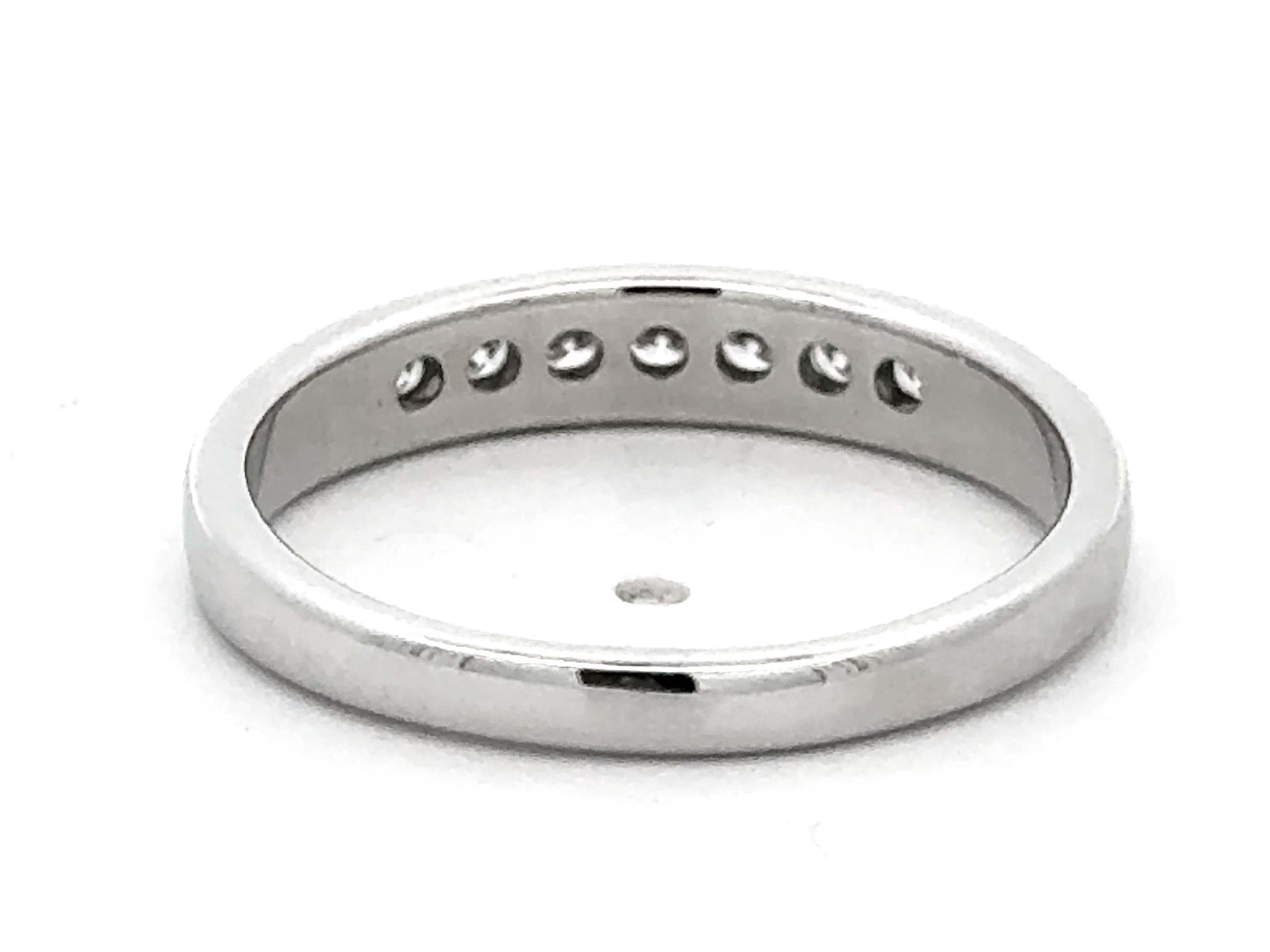 Hearts on Fire Channel Set 7 Diamond Ring 18k White Gold For Sale 1