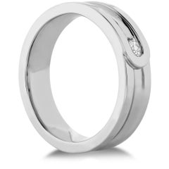 „Hearts On Fire“ Ring mit zwei Diamanten im Encompass-Fassung, 18 Karat Weißgold, 0,07 Karat, Größe 6,5