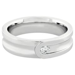„Hearts On Fire“ Ring mit zwei Diamanten im Encompass-Fassung, 18 Karat Weißgold, 0,07 Karat, Größe 6,5