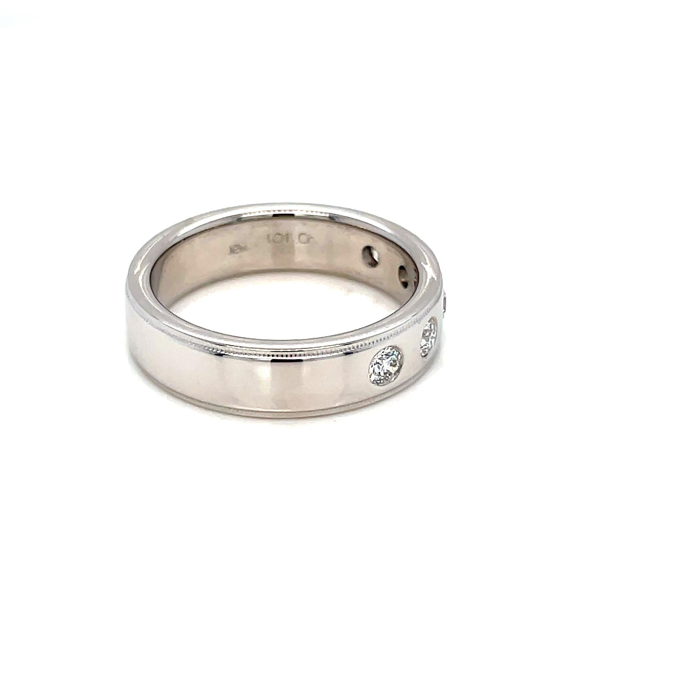 Round Cut Hearts on Fire Diamond Band 18K White Gold For Sale