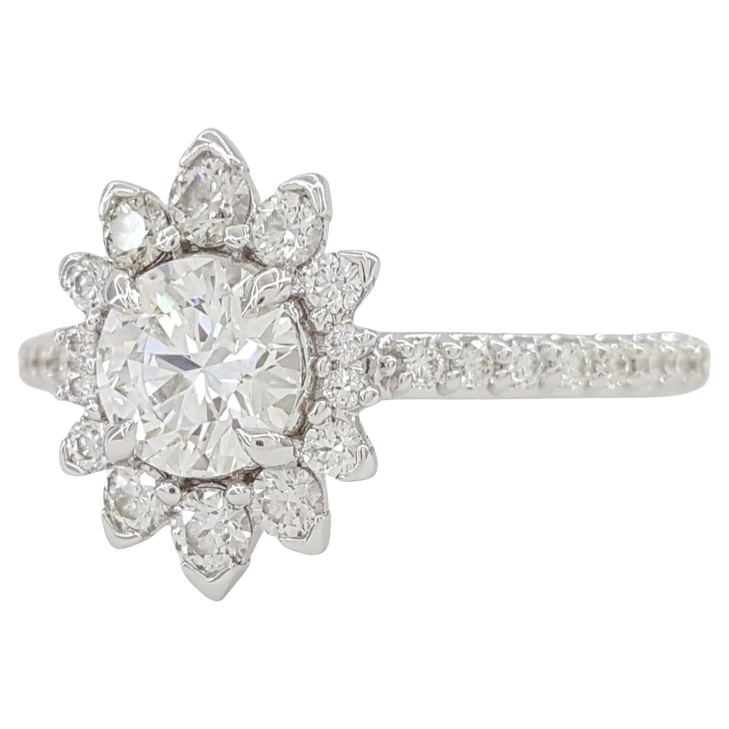 Modern Hearts On Fire Diamond Flower Ring For Sale