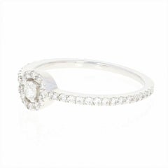 Herzen auf Feuer Diamant Halo Ring 18 Karat Gold Repertoire stapelbar .50 Karat