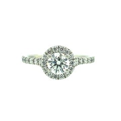 Hearts on Fire Diamond Halo Engagement Ring