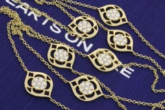 Hearts on Fire Diamond Station Necklace Chain HOF 18k Gold 1.96ctw & Certificate