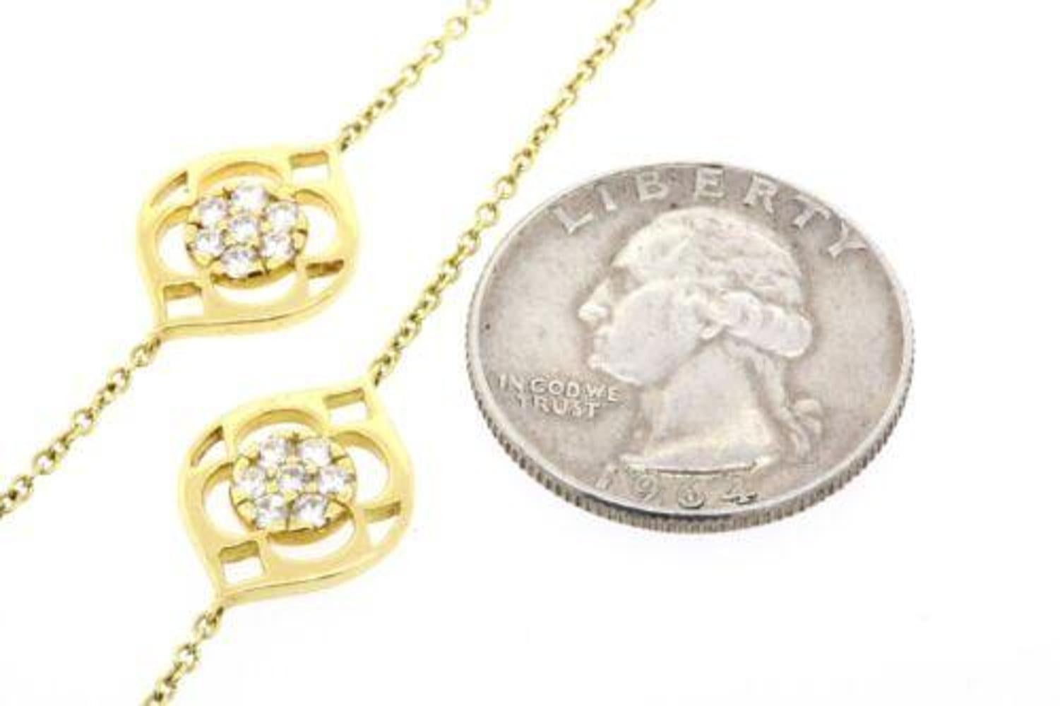Women's Hearts on Fire Diamond Station Necklace Chain HOF 18k Gold 1.96ctw & Certificate For Sale