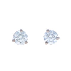 Hearts on Fire Diamond Stud Earrings - White Gold 18k Round 1.08ctw Pierced