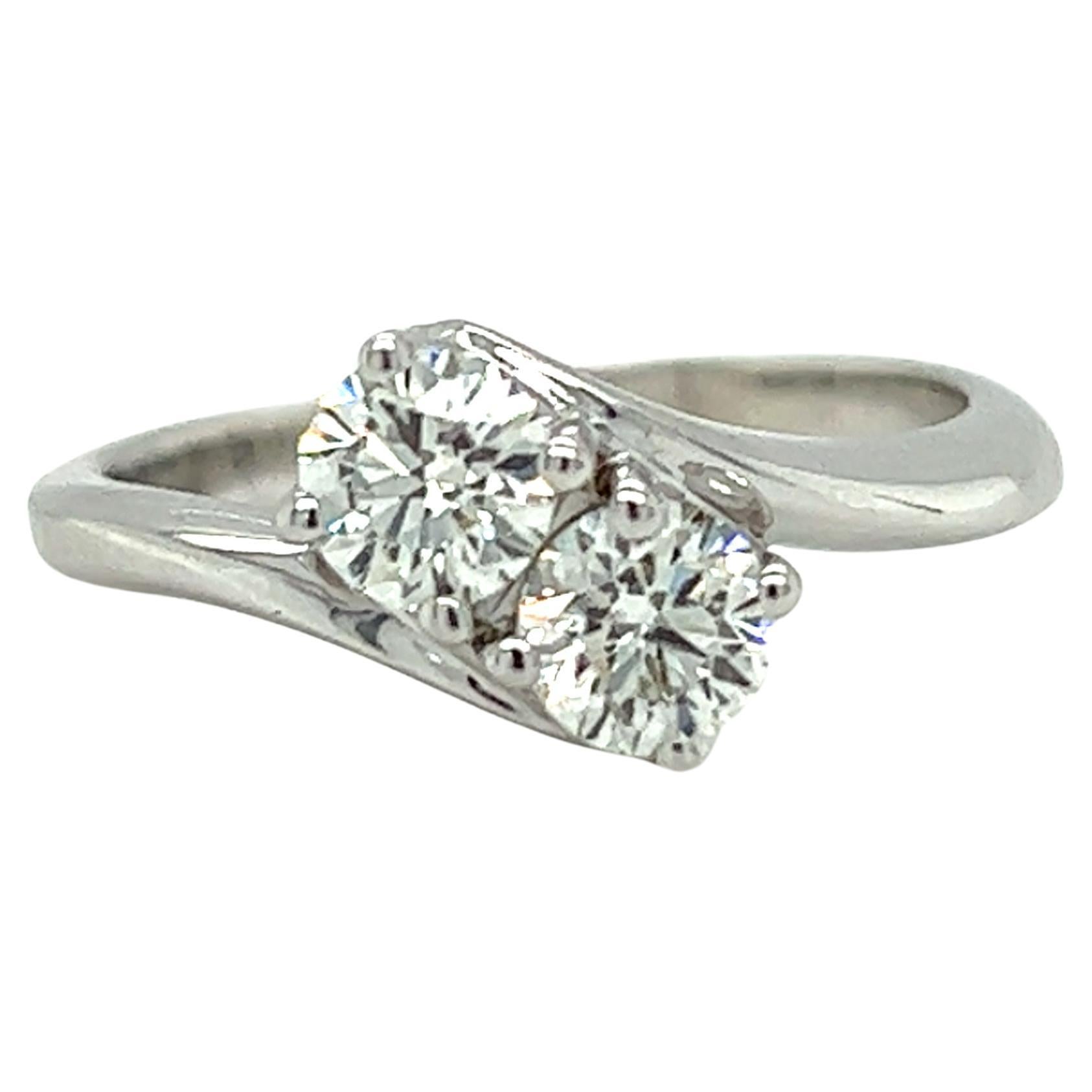 Hearts On Fire Diamond Toi et Moi Ring in 14K White Gold