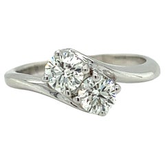 Used Hearts On Fire Diamond Toi et Moi Ring in 14K White Gold