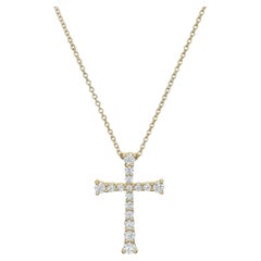 Ciondolo a croce con diamanti "Hearts On Fire Divine Journey" in oro giallo 18 carati, 1,25 carati totali