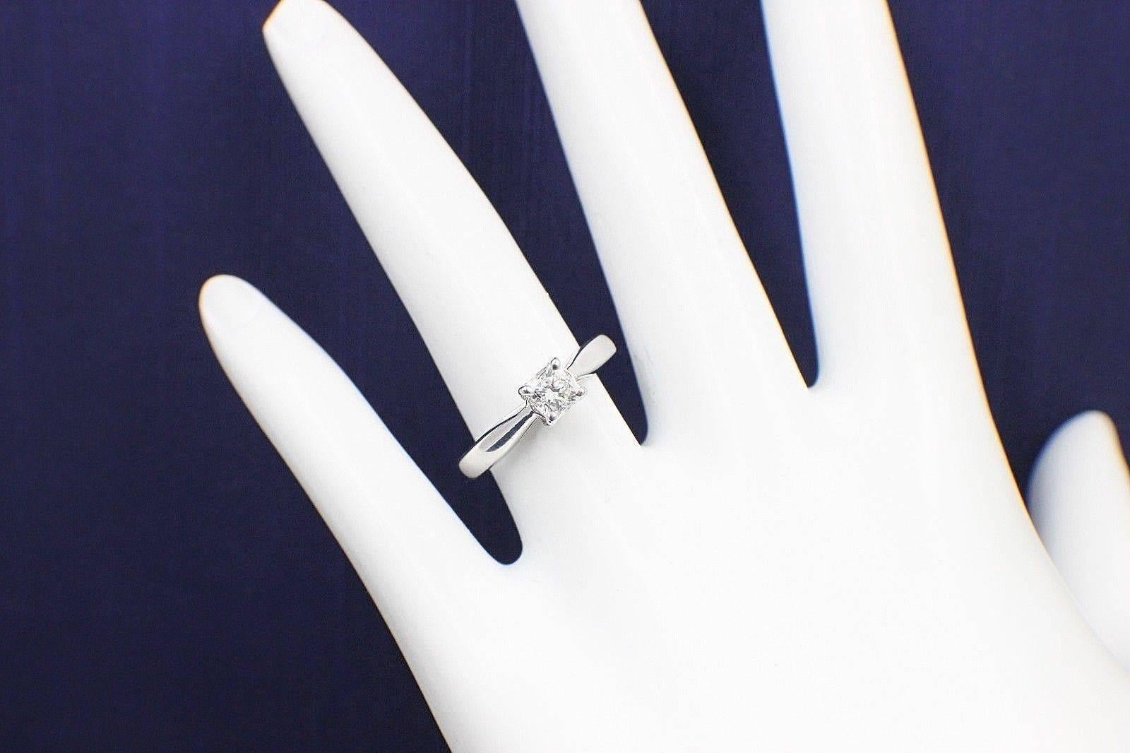 Princess Cut Hearts on Fire Dream Cut 0.44 Carat Diamond Ring in 14 Karat White Gold For Sale