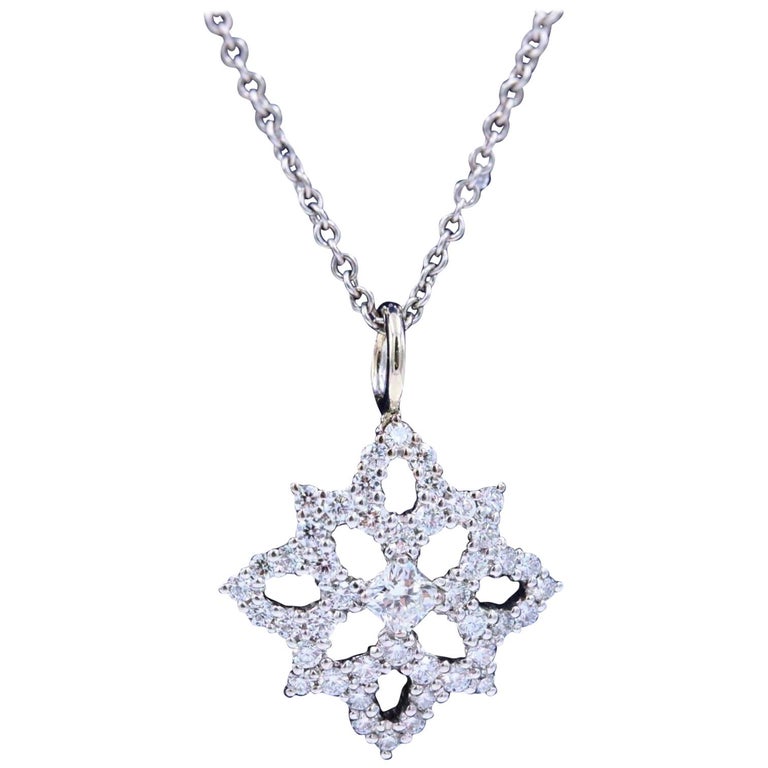 Hearts on Fire Dream Cut Diamond Mythical Necklace 0.59 Carat 18 Karat ...