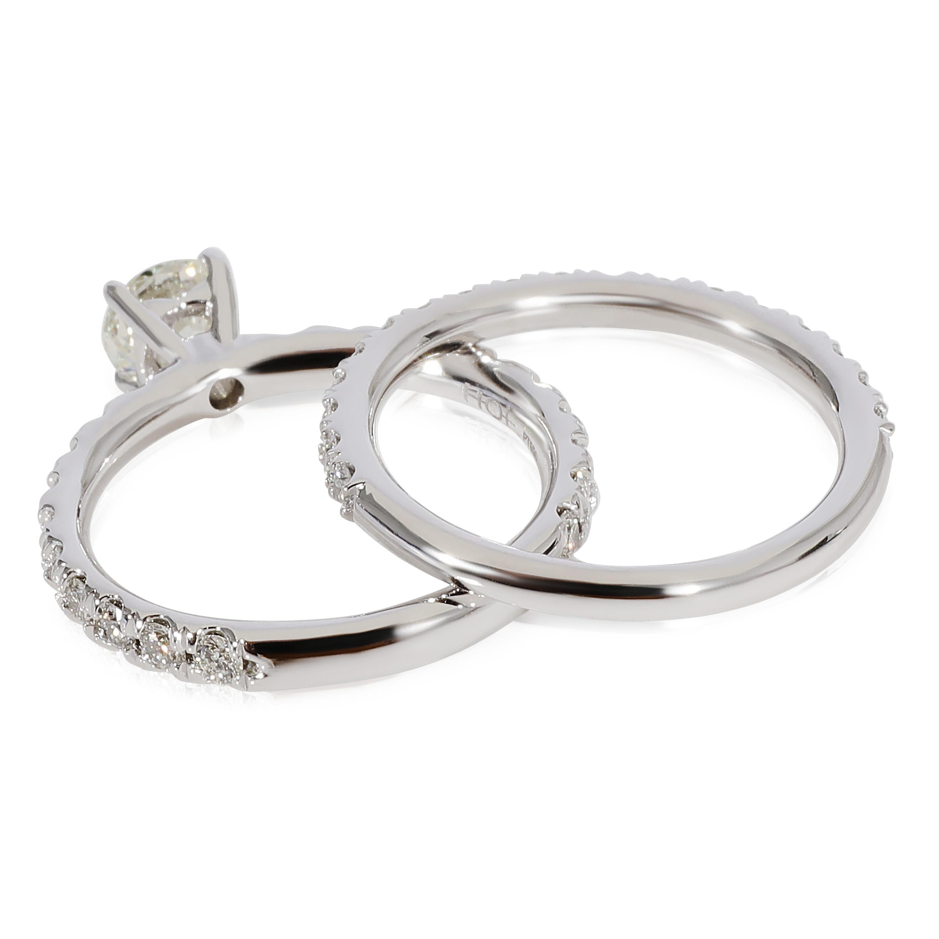 Hearts on Fire Enrichment Diamant-Hochzeits-Set aus 950 Platin I-J VS2-SI (Rundschliff)