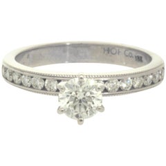 Used Hearts On Fire Estate Engagement Ring with 0.57 Carat I SI1 AGS Center