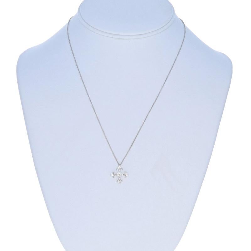 Hearts On Fire Cuento de Hadas Cruz Collar de Diamantes Oro Blanco 18k Rd .33ctw Ajuste Corte redondo