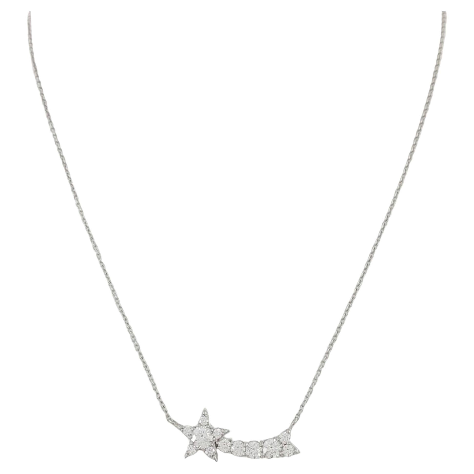 Taglio rotondo Collana HEARTS ON FIRE in oro bianco 18 carati a forma di fiore in vendita