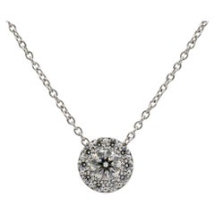 Hearts on Fire Fulfillment Natural Diamond 1.00 Carat Halo Cluster Drop Necklace