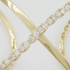 Hearts on Fire Lorelei 4 Carat Diamond Crisscross Cuff Bangle in 18K Yellow Gold