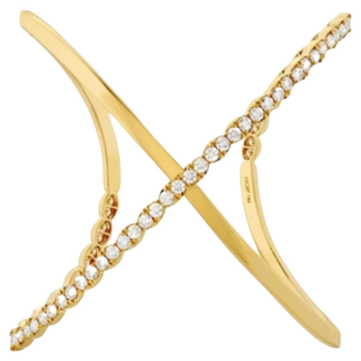 Hearts on Fire Gold Diamond Cuff Bracelet For Sale