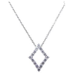 Hearts On Fire HOF 18 Karat White Gold Diamond Pendant Necklace