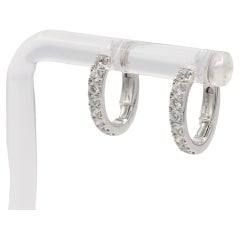 Hearts on Fire HOF 18K White Gold Natural Diamond Mini Hoop Huggie Earrings