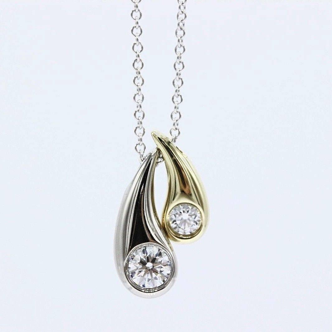Hearts On Fire Mother Child Enduring Diamond Pendant Necklace 18k Gold 0.60 TCW 1