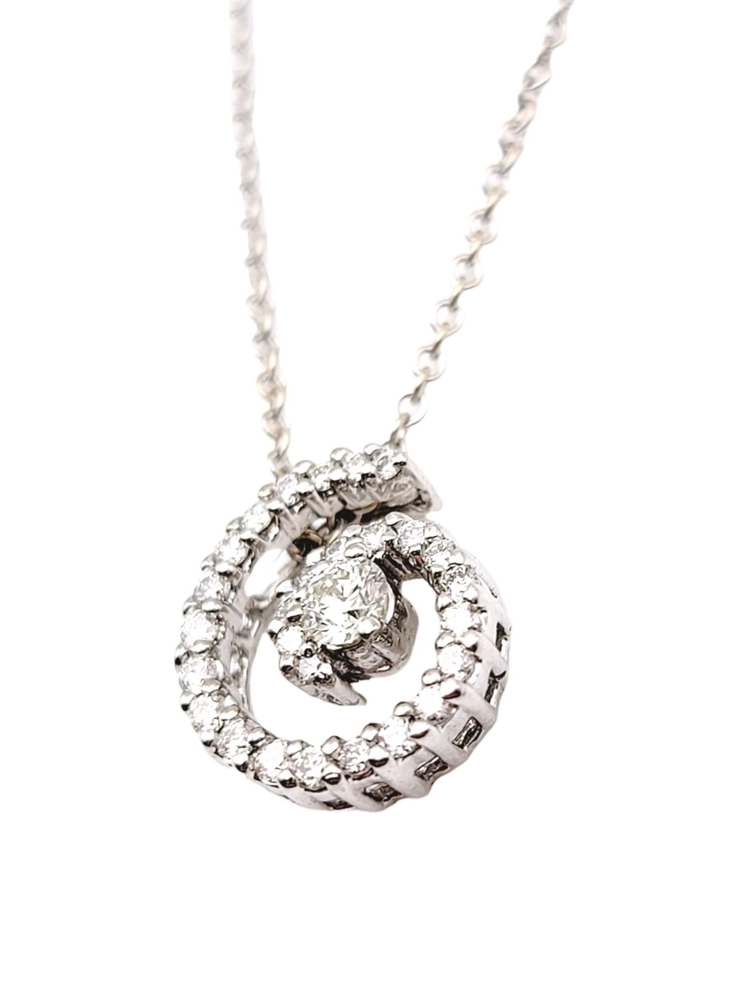 diamond white gold spiral pendant
