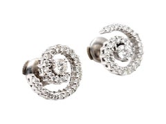 Hearts on Fire Mystical Journey Diamond Spiral Stud Earrings in White Gold