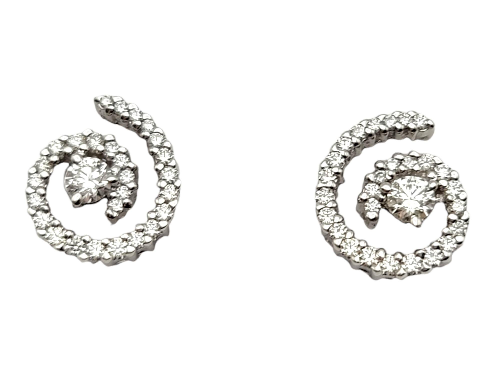 spiral diamond earrings