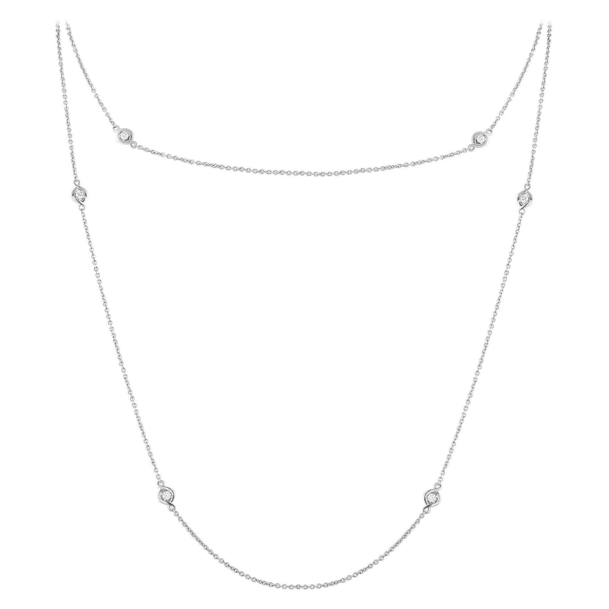Hearts On Fire Optima Collar largo con estación de diamantes de oro de 18 quilates y 0,54 ct HF14-070125