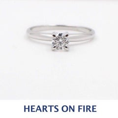 Hearts on Fire Round 0.36 Carat I SI2 Diamond Ring in 14 Karat White Gold