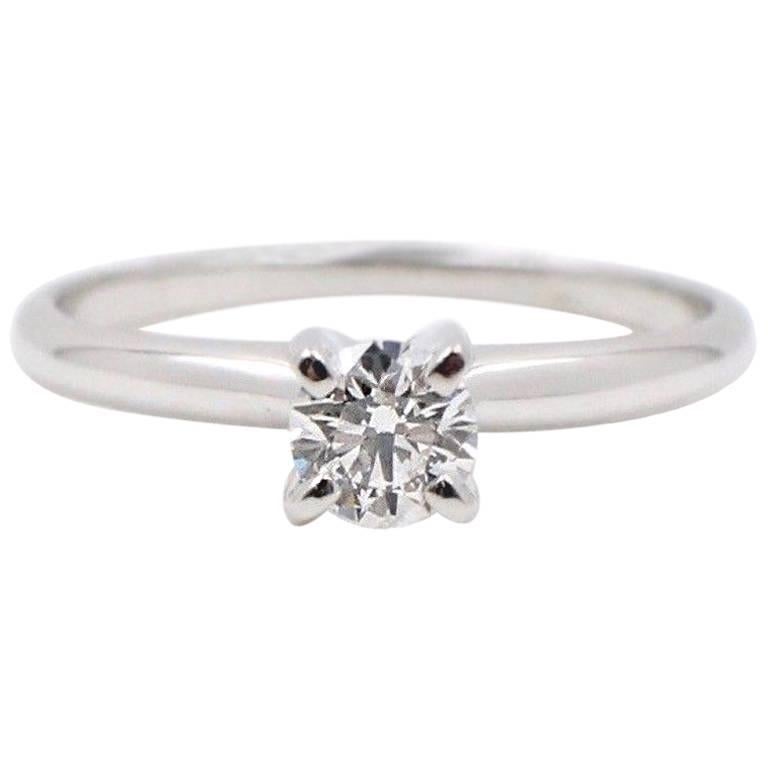 Hearts on Fire Round 0.36 Carat I SI2 Diamond Ring in 14 Karat White Gold