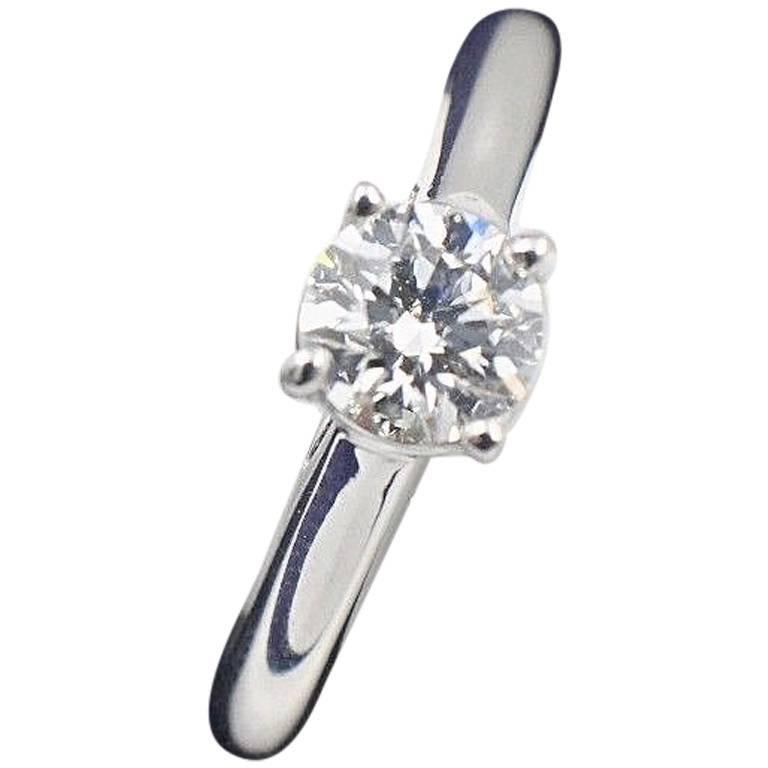Hearts on Fire Bague de fiançailles en or 14 carats avec diamants ronds de 446 carats G VS2 en vente