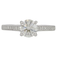 Hearts on Fire Round Brilliant AGS Triple Deal Cut Diamond Ring