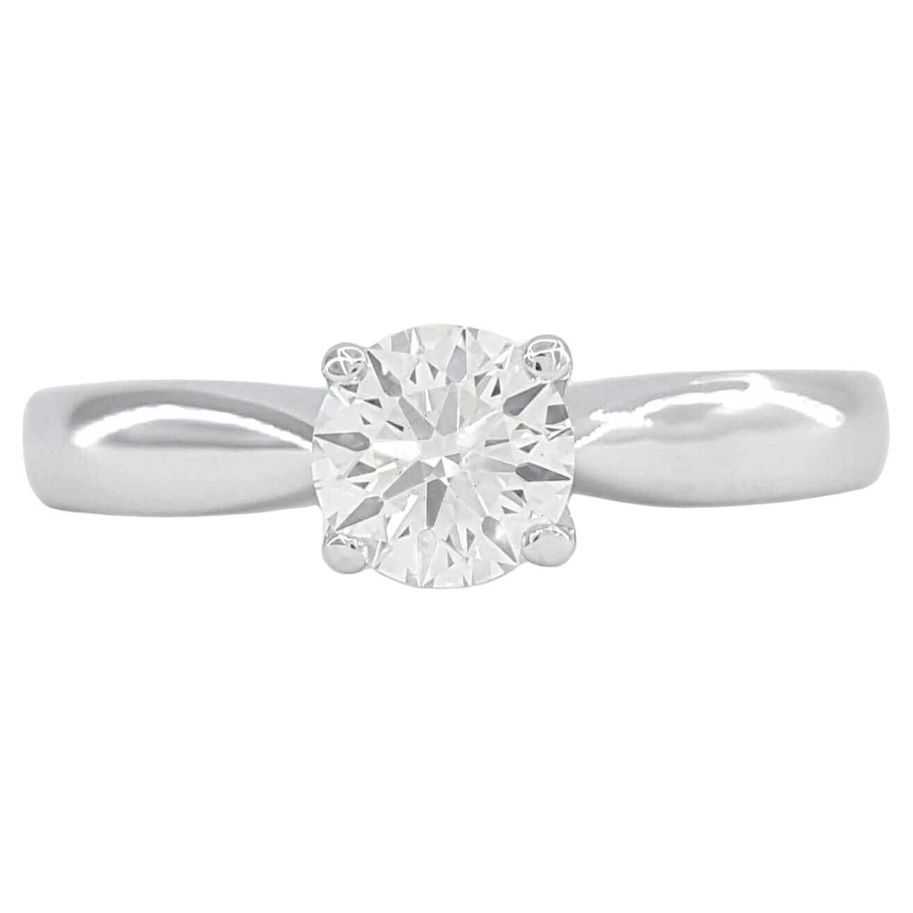 Hearts on Fire Round Brilliant AGS Triple Ideal Cut Diamond White Gold Ring