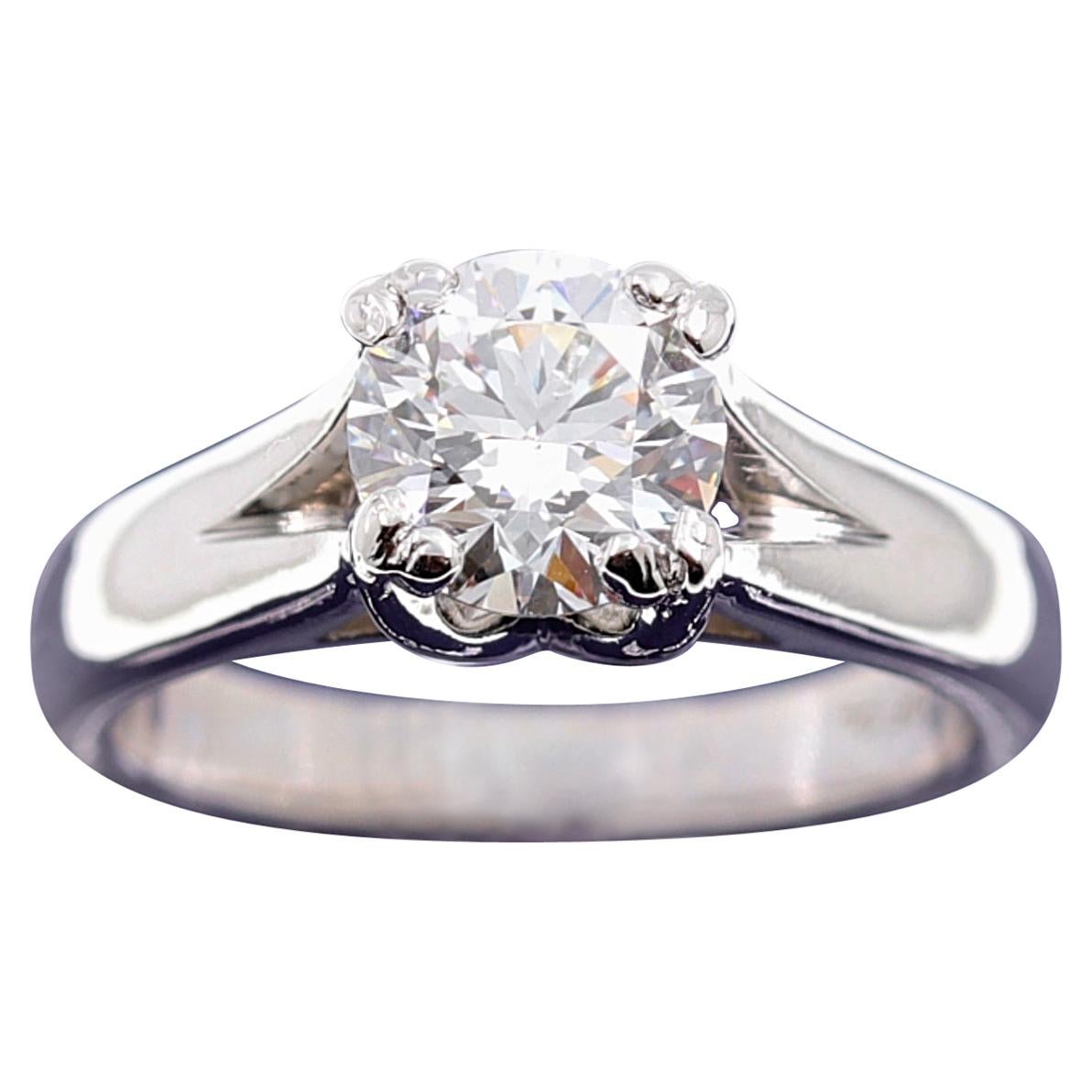 Hearts on Fire Round Brilliant Diamond 1.31 Carat G VS2 Engagement Ring Platinum