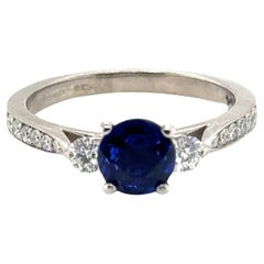 Used Hearts on Fire Sapphire Diamond Engagement Ring 1.30ct Platinum