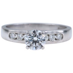 Hearts on Fire Seven Stone Diamond Engagement Ring Round 0.79 ct 18k White Gold