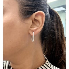 Boucles d'oreilles créoles « Hearts On Fire » avec diamants en forme de poire, en or blanc 18 carats, 0,91 carat au total