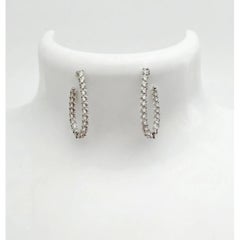 Boucles d'oreilles créoles « Hearts On Fire » avec diamants en forme de poire, en or blanc 18 carats, 0,91 carat au total