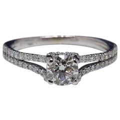 Hearts on Fire Split Shank 1.50 Carat Diamond Ring in 14 Karat White Gold