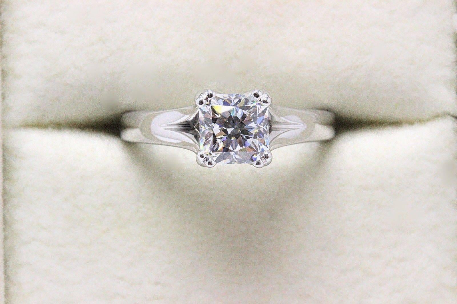 Princess Cut Hearts on Fire Square Dream Cut 1.13 Carat D SI1 Diamond Engagement Ring