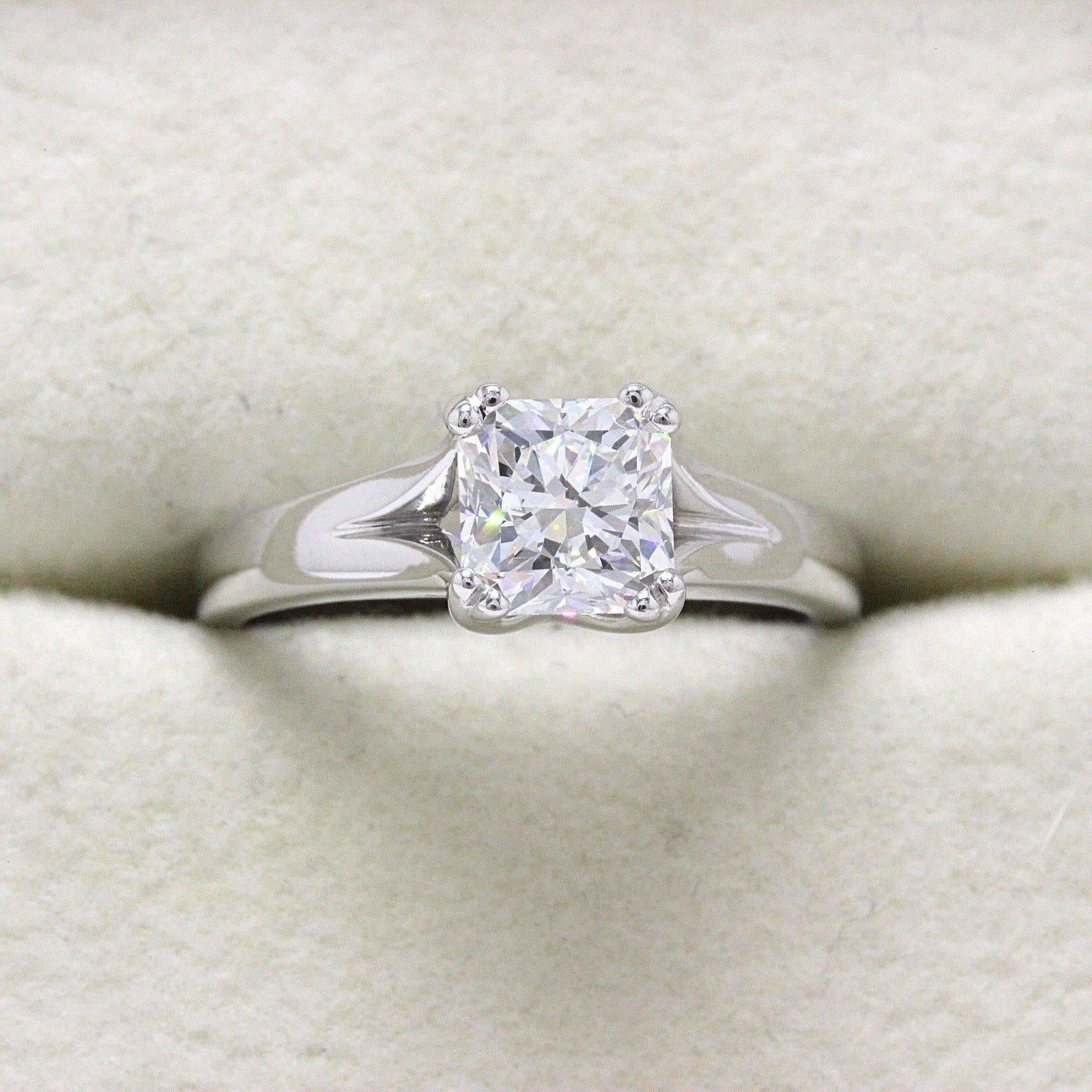 Hearts on Fire Square Dream Cut 1.13 Carat D SI1 Diamond Engagement Ring In Excellent Condition In San Diego, CA