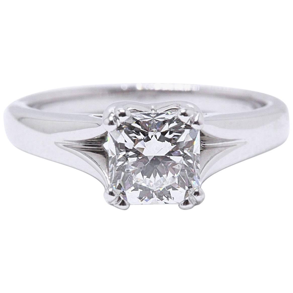 Hearts on Fire Square Dream Cut 1.13 Carat D SI1 Diamond Engagement Ring