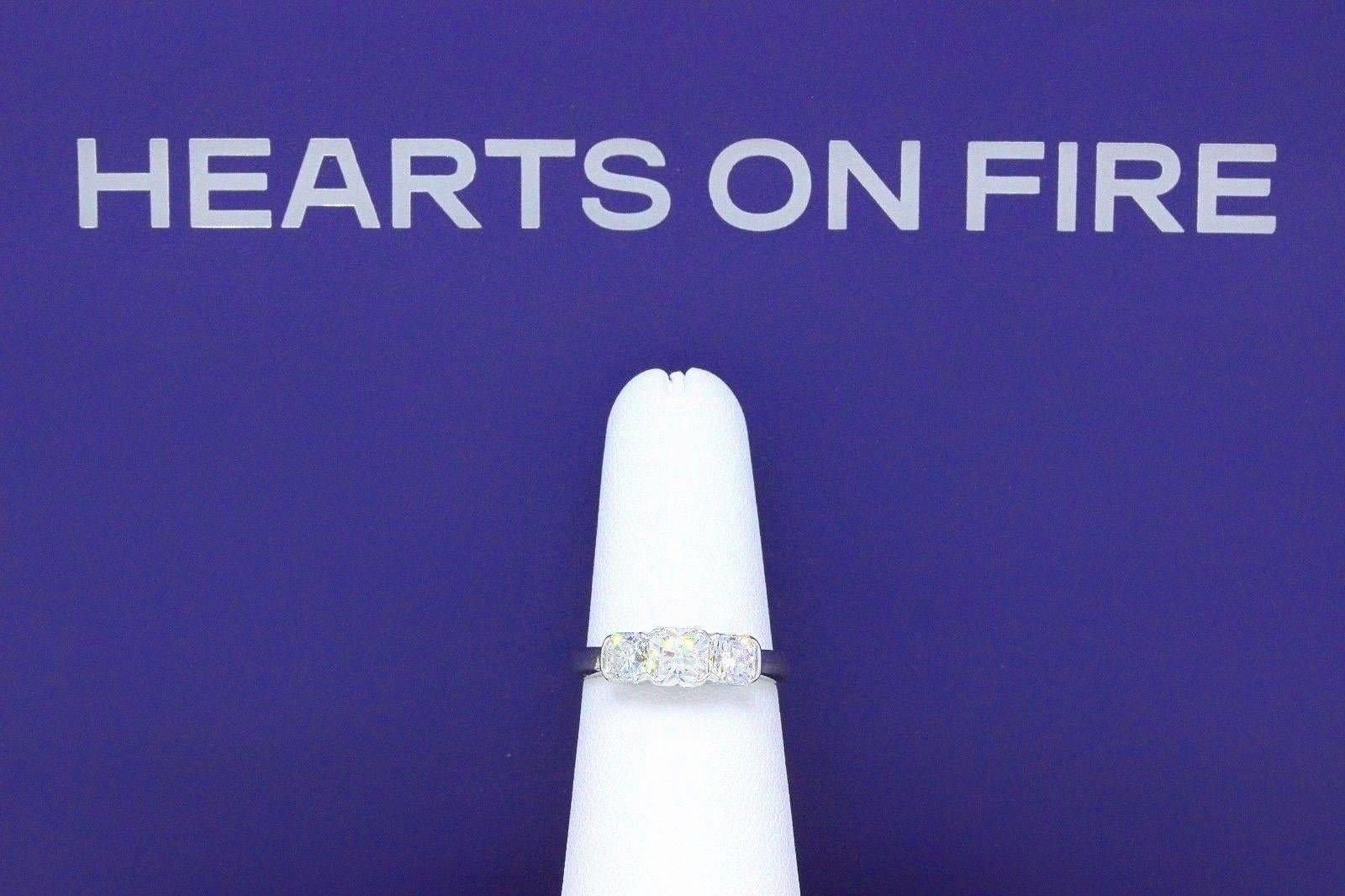 Hearts on Fire Square Dream Cut 1.45 Carat Diamond Ring 18 Karat White Gold 1