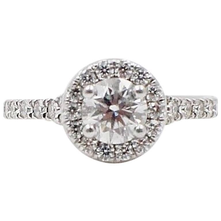 Hearts on Fire Transcend Single Halo Diamond Engagement Ring 1.02TCW in