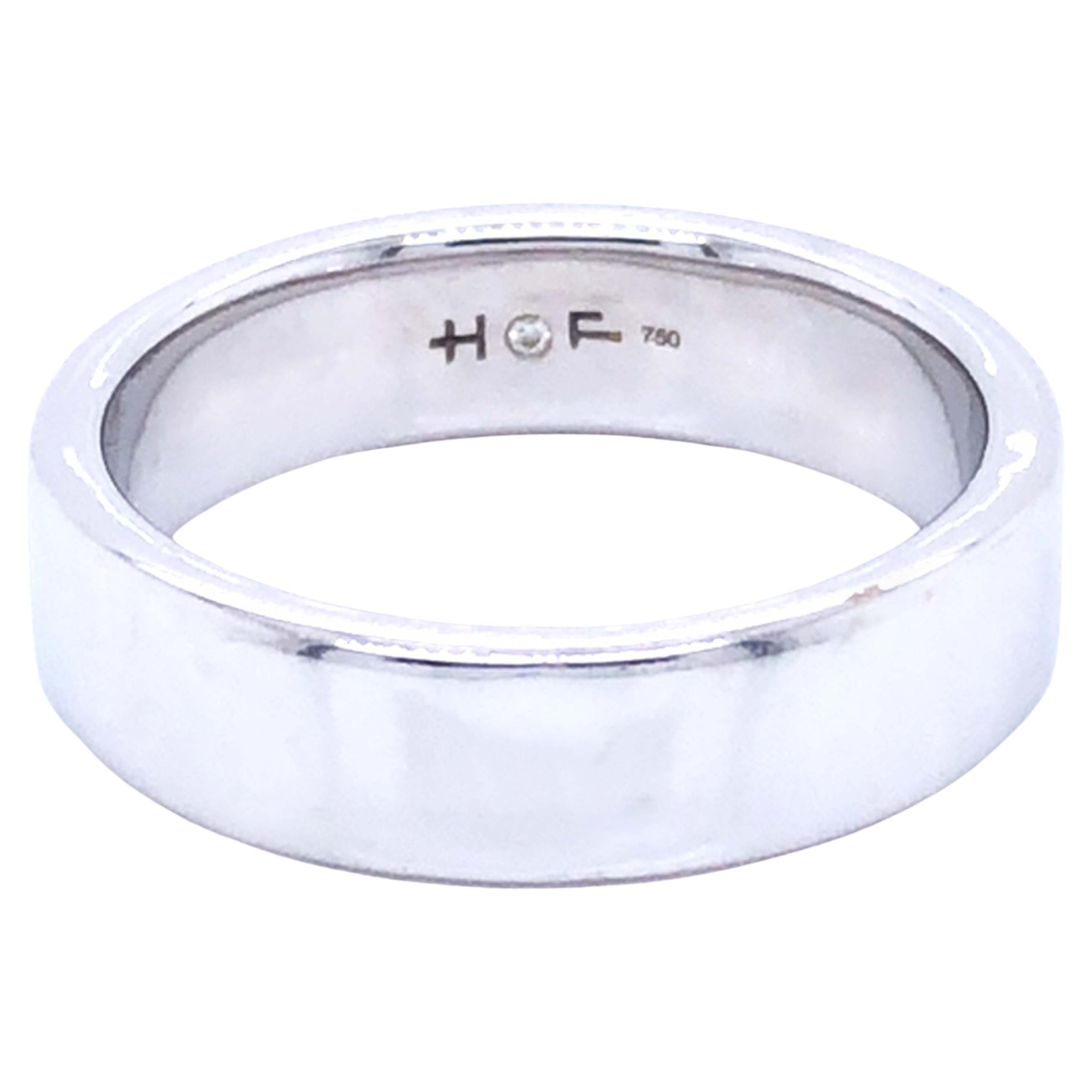 Hearts on Fire Wedding Band Ring in 18k White Gold For Sale