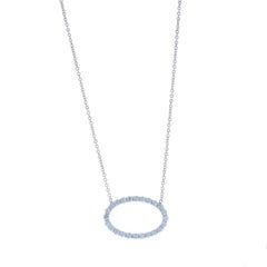 Hearts On Fire Whimsical Large Oval Diamond Necklace 16 3/4" WhiteGold18k .82ctw