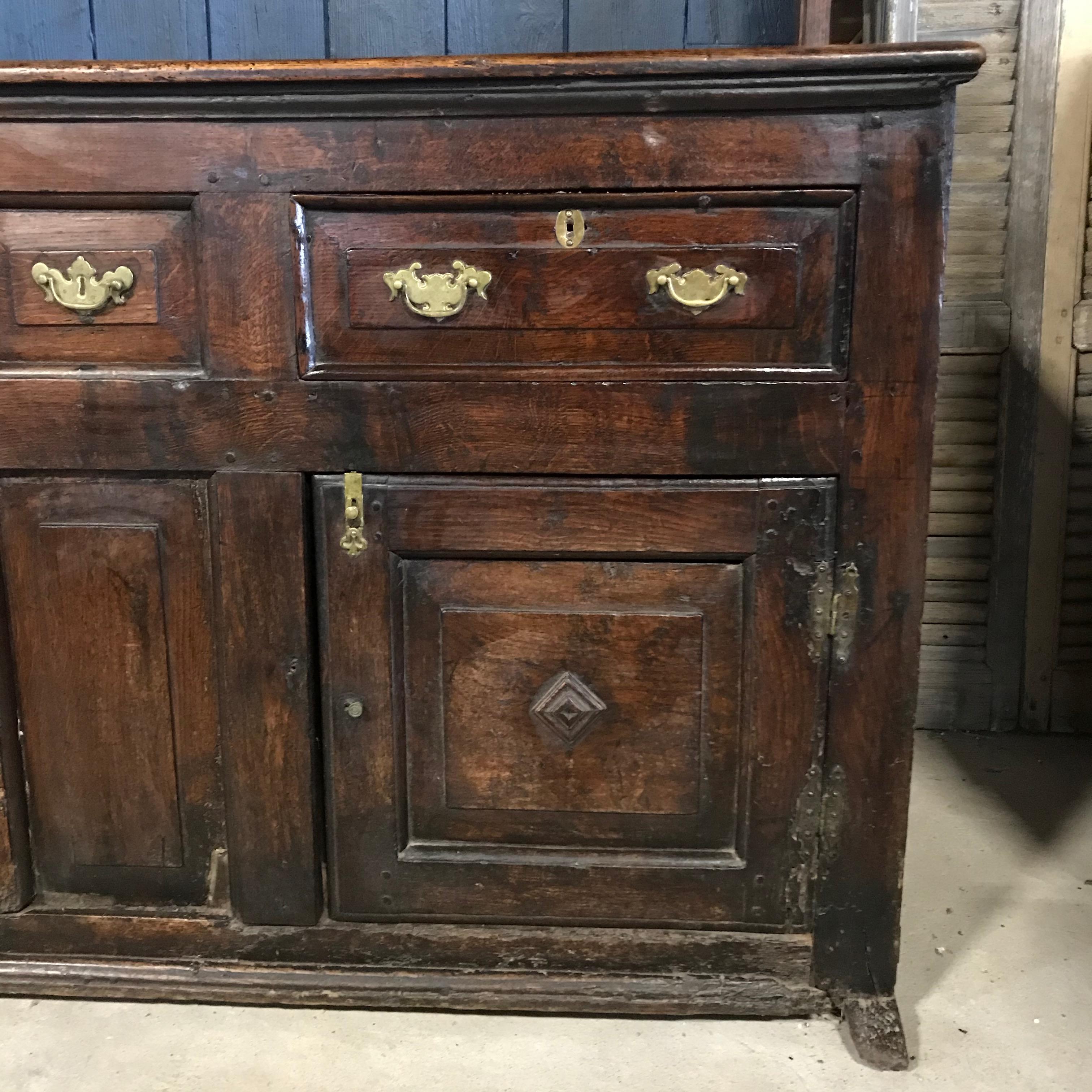Heartwarming 18th Century English China Cupboard For Sale at