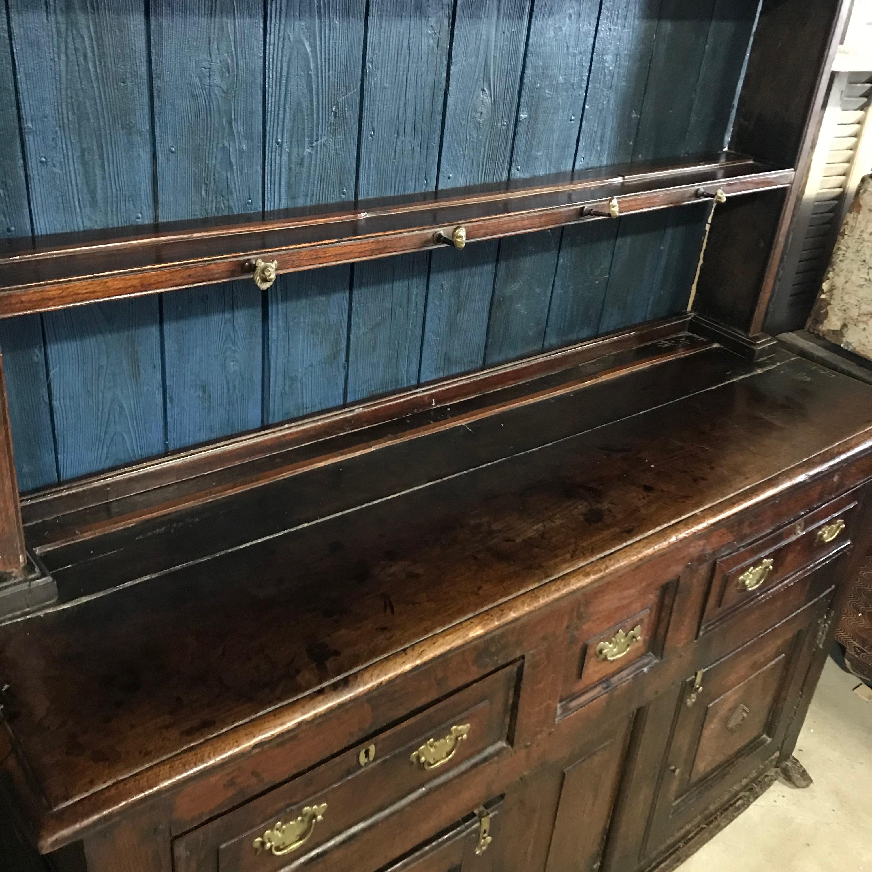 Heartwarming 18th Century English China Cupboard For Sale at