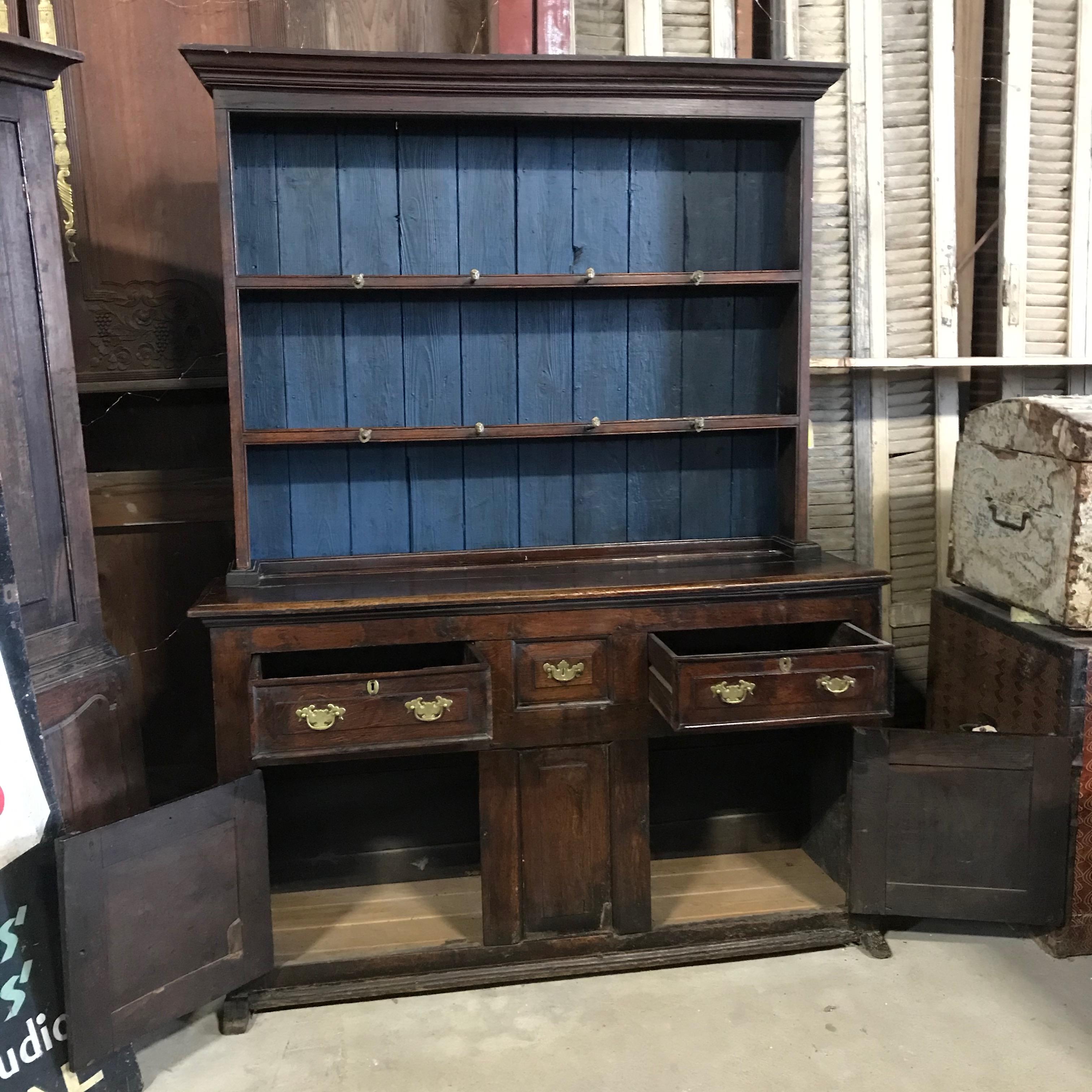 Heartwarming 18th Century English China Cupboard For Sale at
